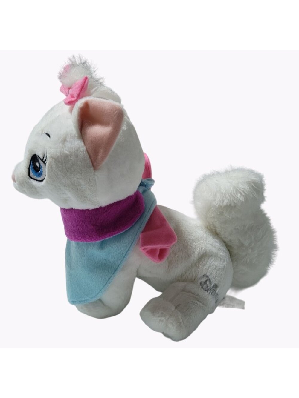 Disney Aristocats Marie 13 inch Plush Kitty Cat Pink Bow Bib Stuffed Animal Toy